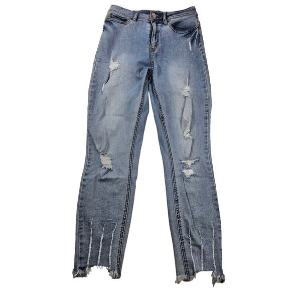 Guess size 29 high rise lift mom jeans raw hem ankle crop EUC casual everyday - Picture 4 of 9